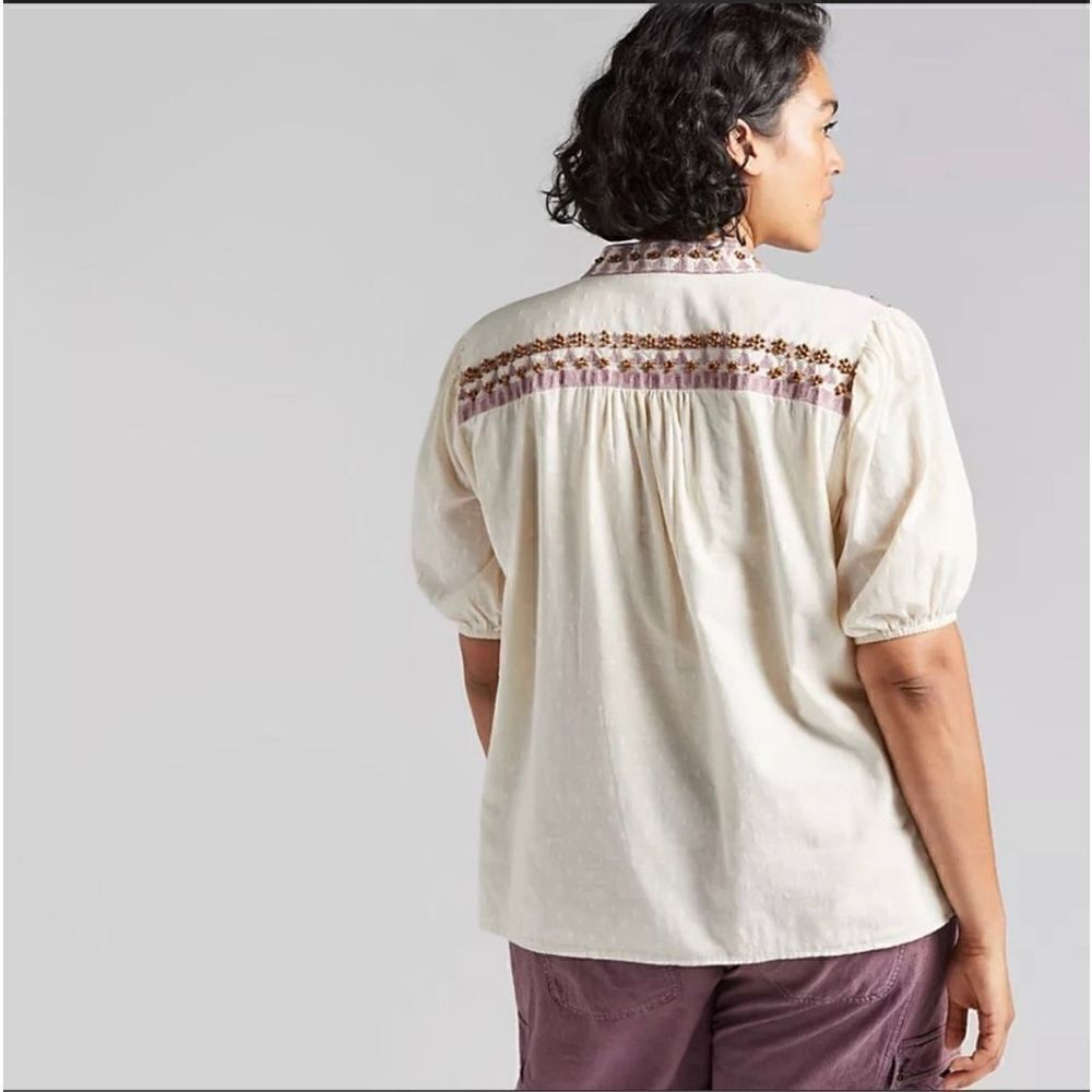 Anthropologie - Forever That Girl Embroidered Peasant Blouse size 2 - Picture 2 of 11